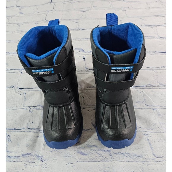 Skechers Skech-Tex Waterproof Black Winter Snow Boots INFANT TODDLER BOYS SZ 10 - Picture 2 of 9
